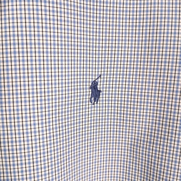 Ralph Lauren Classic Fit Long Sleeve Blue Plaid Dress Shirt Men 16.5 34/35 - Picture 2 of 5